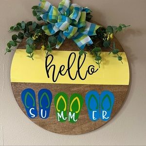 Handmade wood door hanger